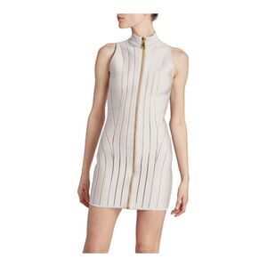 BALMAIN Sleeveless Zip Front Light Rose Minidress Size 10 (42) NWD